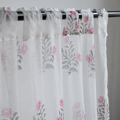 Vintage Floral Sheer Curtains