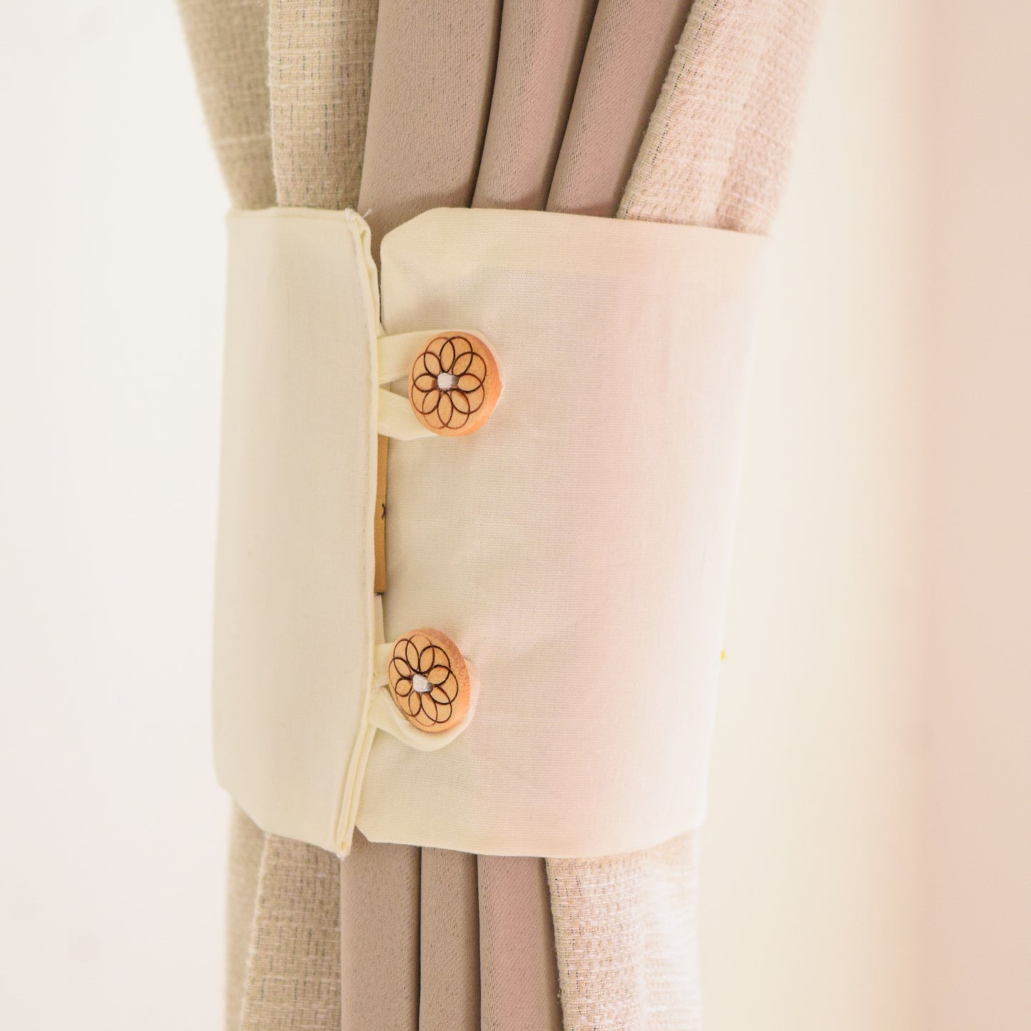 Lavender Haze Hand-Embroidered Curtain Ties 2