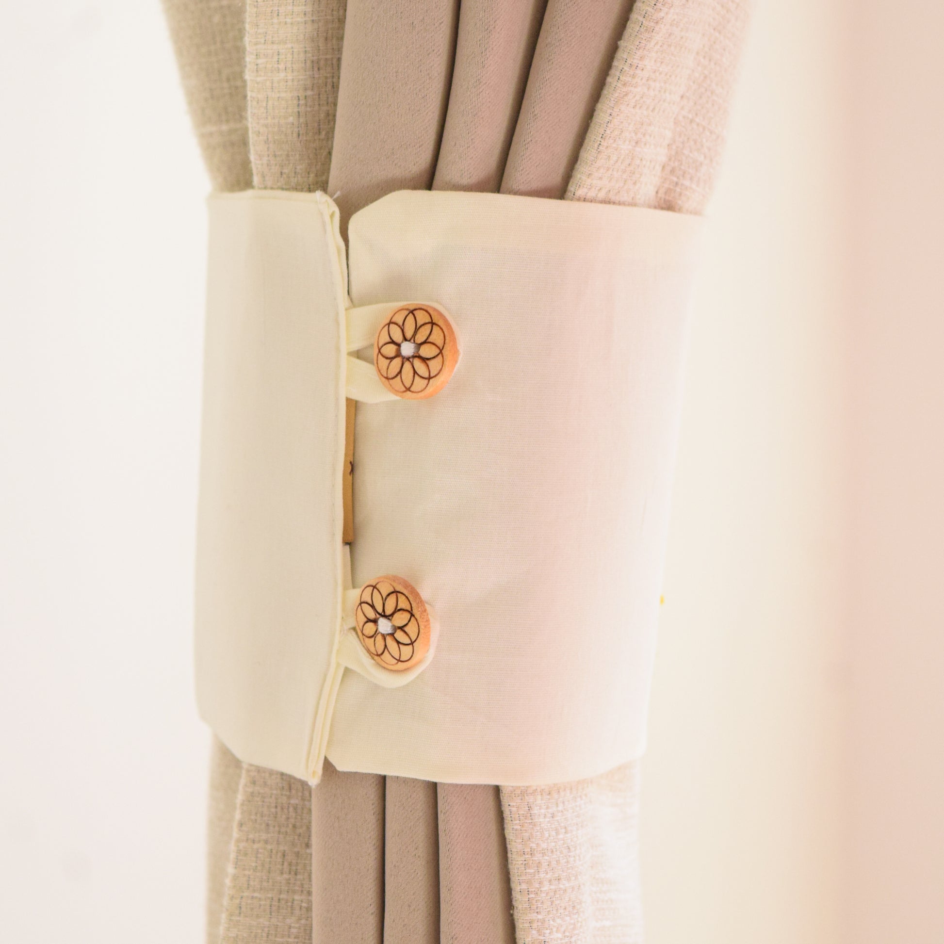 Lavender Haze Hand-Embroidered Curtain Ties 2