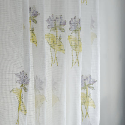 Lotus Floral Sheer Curtains | Set of 2 panels 03