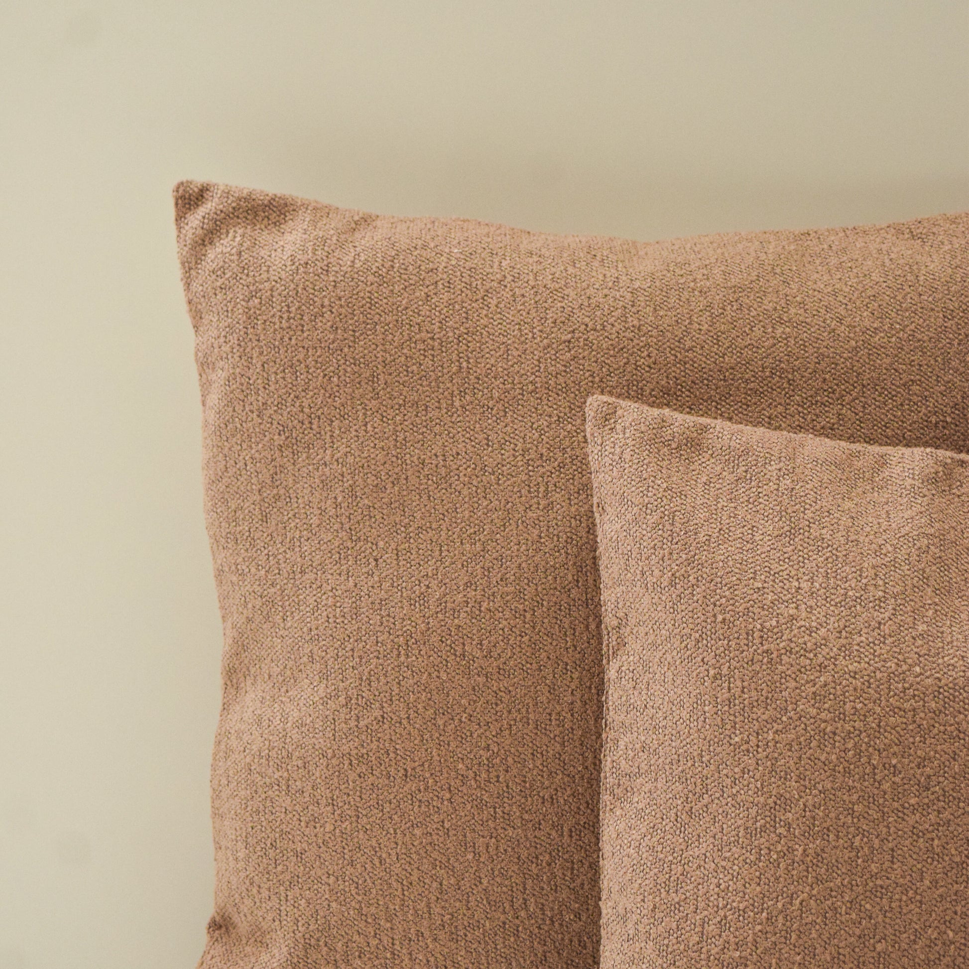 Mauve Brown Boucle Decorative Throw Pillow Cover