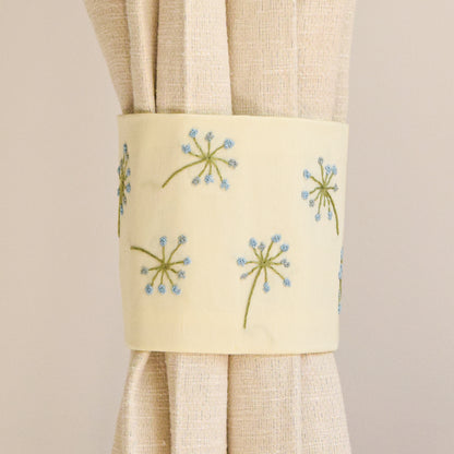 Meadow Dandelion Hand Embroidery Curtain Ties 3
