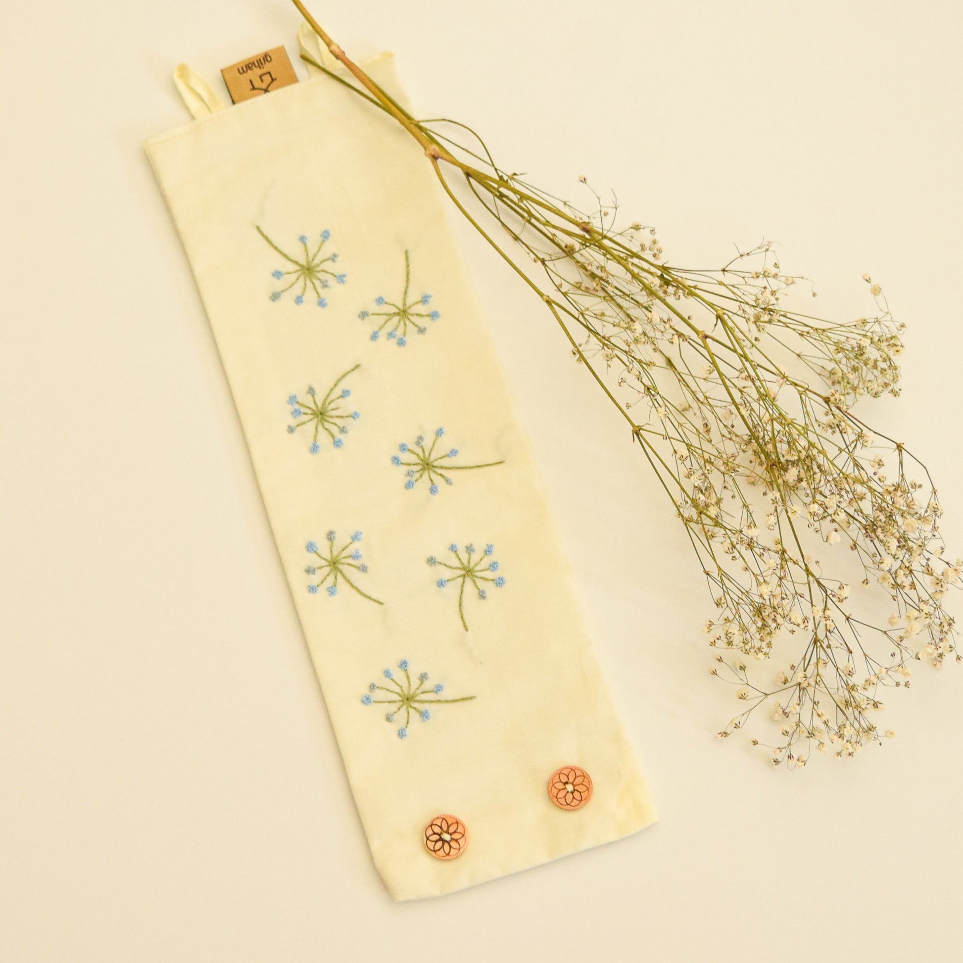 Meadow Dandelion Hand Embroidery Curtain Ties 4