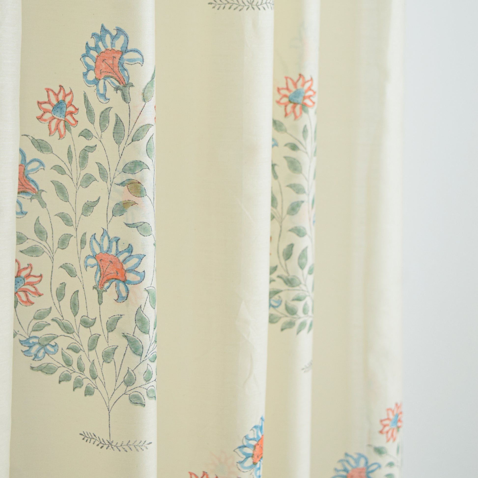 Oleander Floral Silk Curtains | Set of 2 panels 03