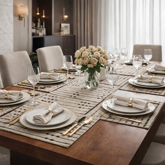 Boho Weave Table Runner & Placemats Set