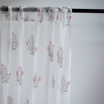 Vintage Floral Sheer Curtains  | Set of 2 panels 04