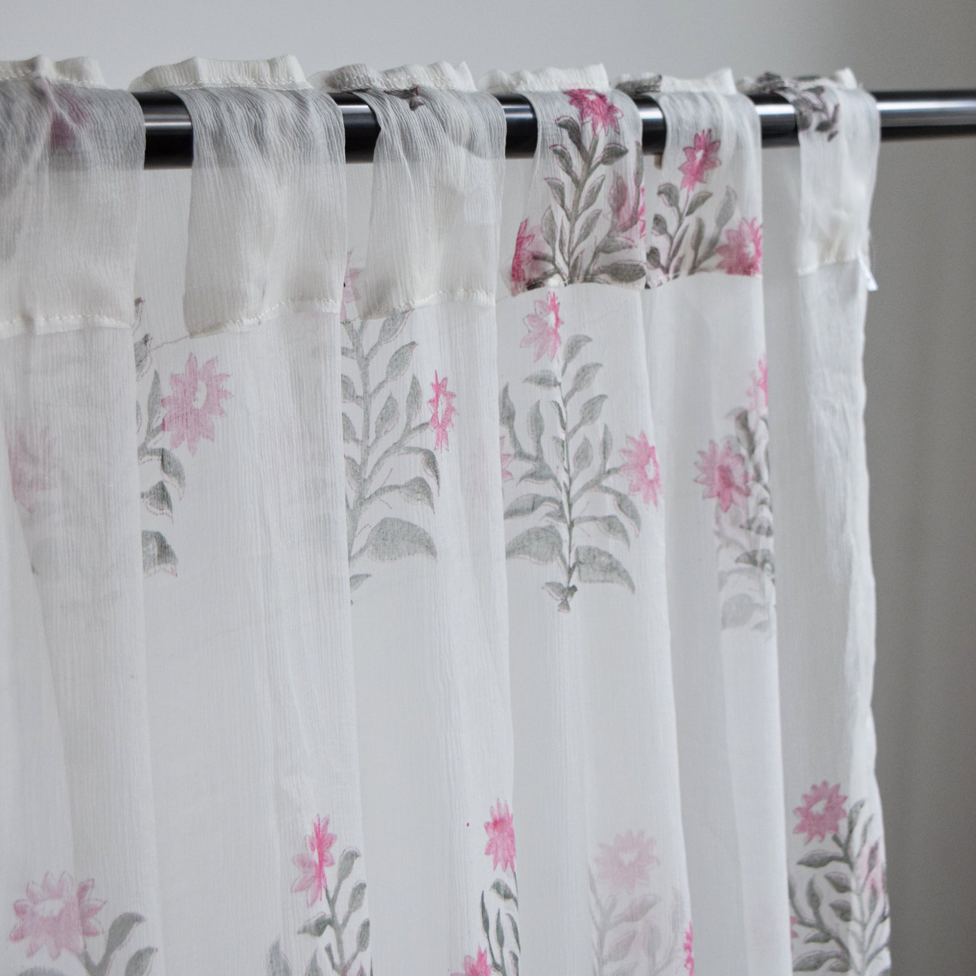 Vintage Floral Sheer Curtains  | Set of 2 panels 05