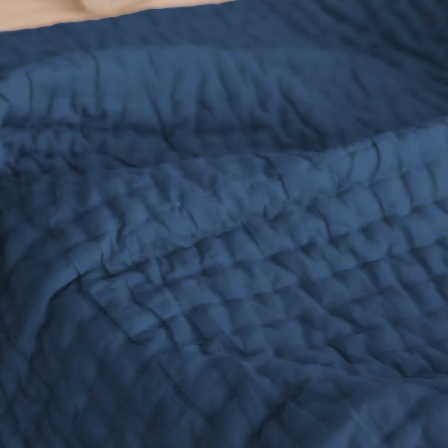 Navy Blue Cotton Quilt Set– Damaged Piece (50% OFF)