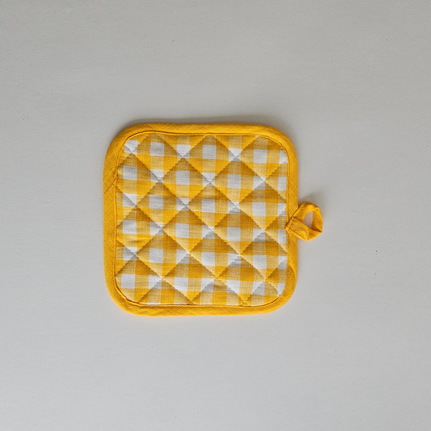 Yellow Gingham Pot Holder | Set of 2