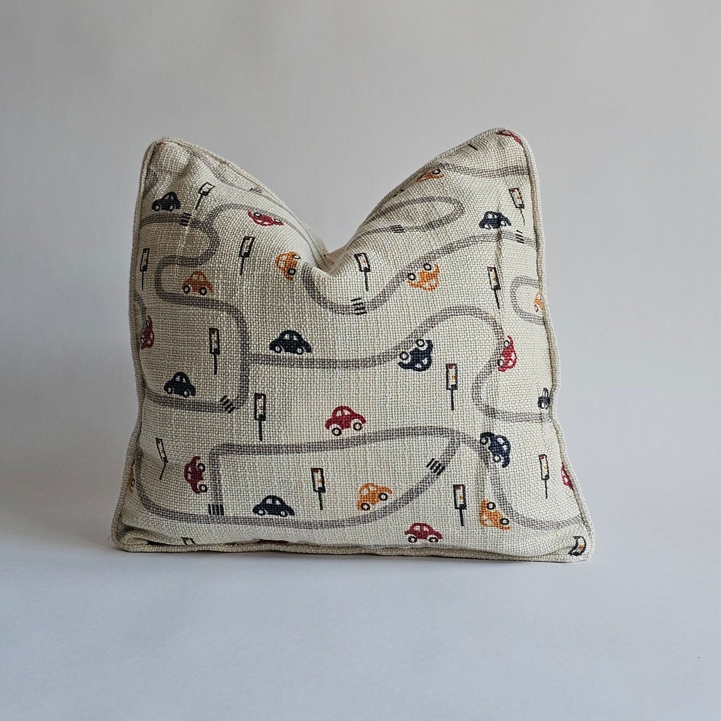 Tiny Wheels Throw Pillow Cover for Kids Room